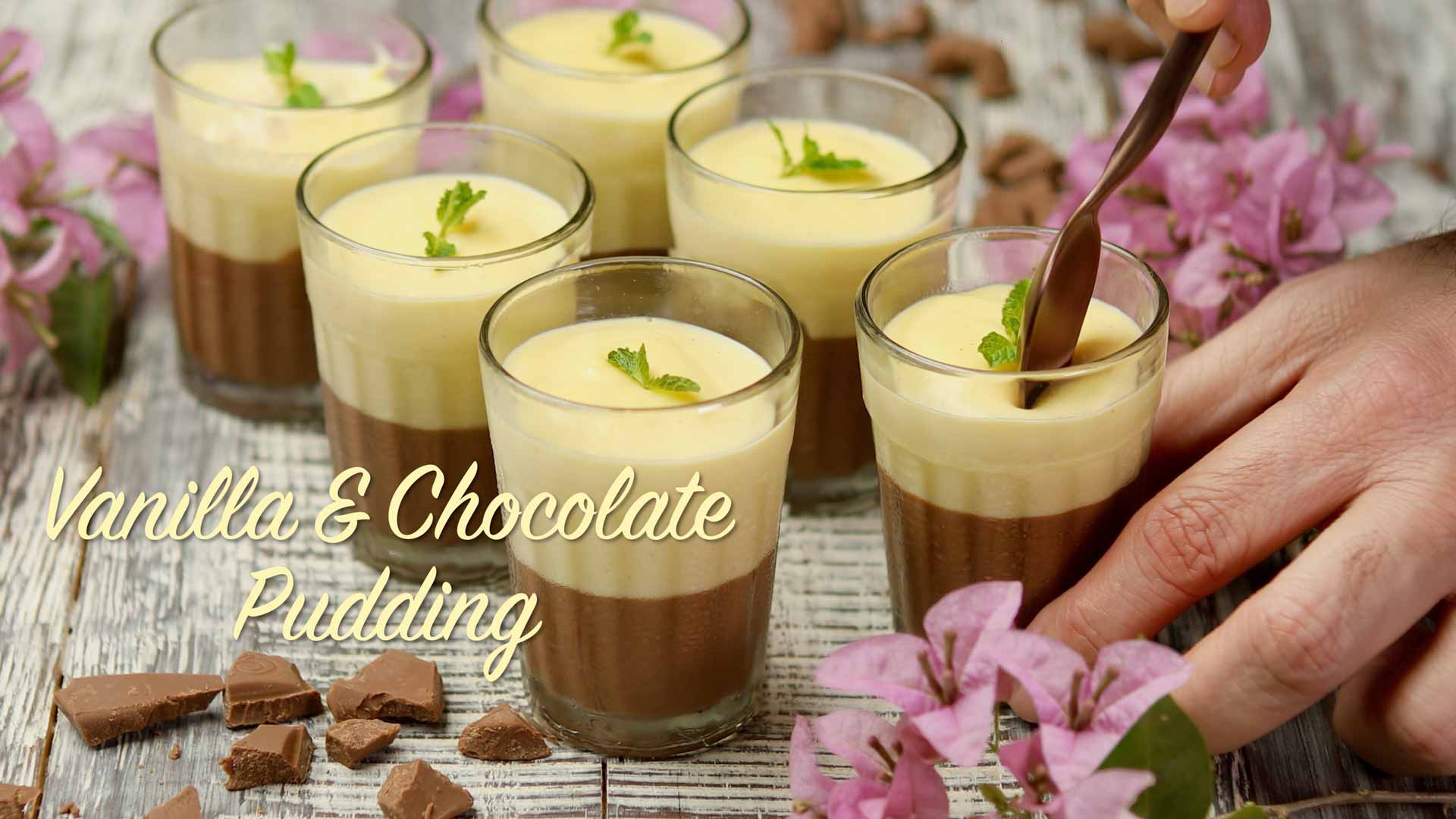 Vanilla and Chocolate Pudding Recipe | How to Make Vanilla Chocolate Pudding